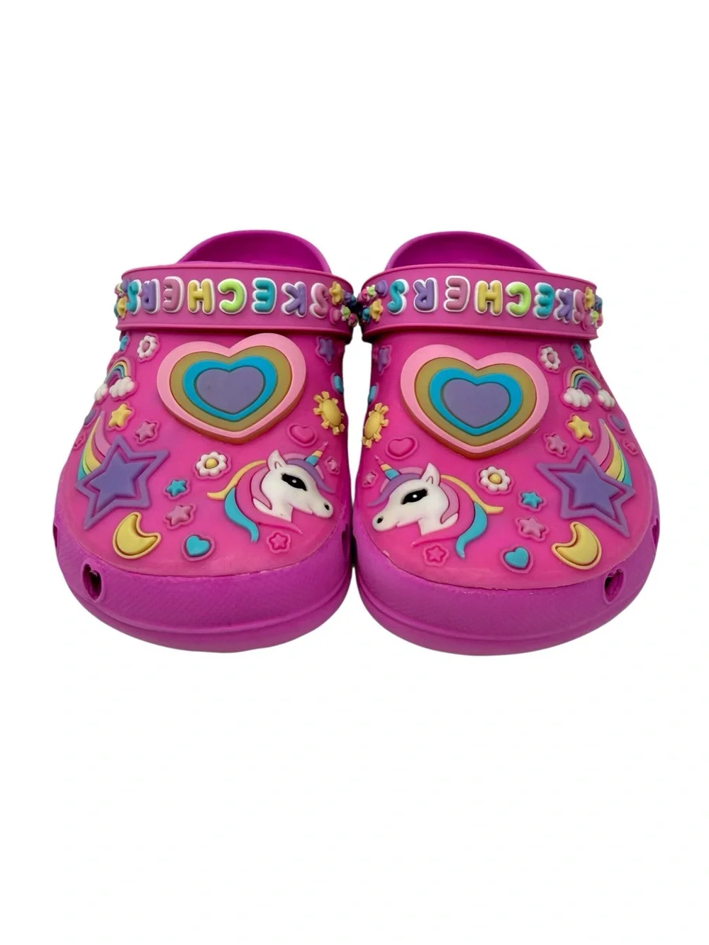 Skechers Pink Unicorn Rainbow Light Up clog style Play Shoes Girls Size 9/10